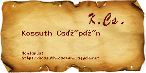 Kossuth Csépán névjegykártya